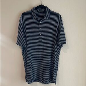 Ralph Lauren Men's Navy Striped Polo Golf Shirt